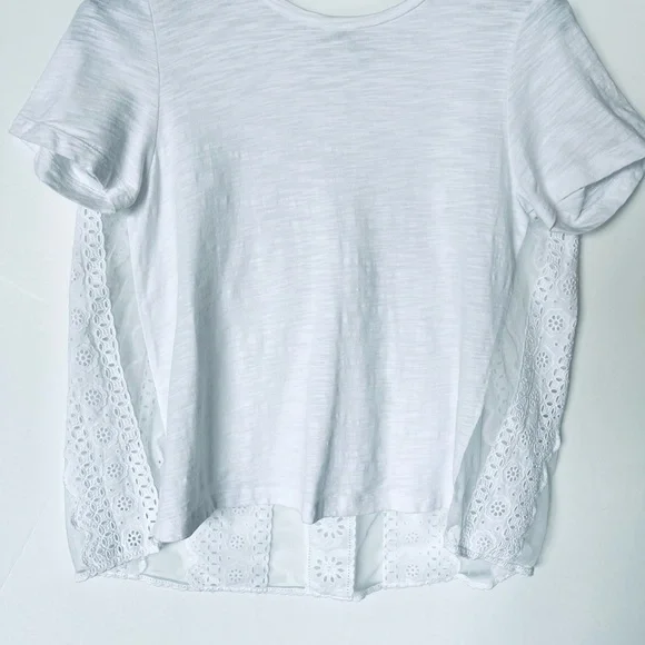 Sea New York Luna Eyelet Lace Back Combo Tee Top